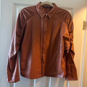 Zara Tan Leather Jacket